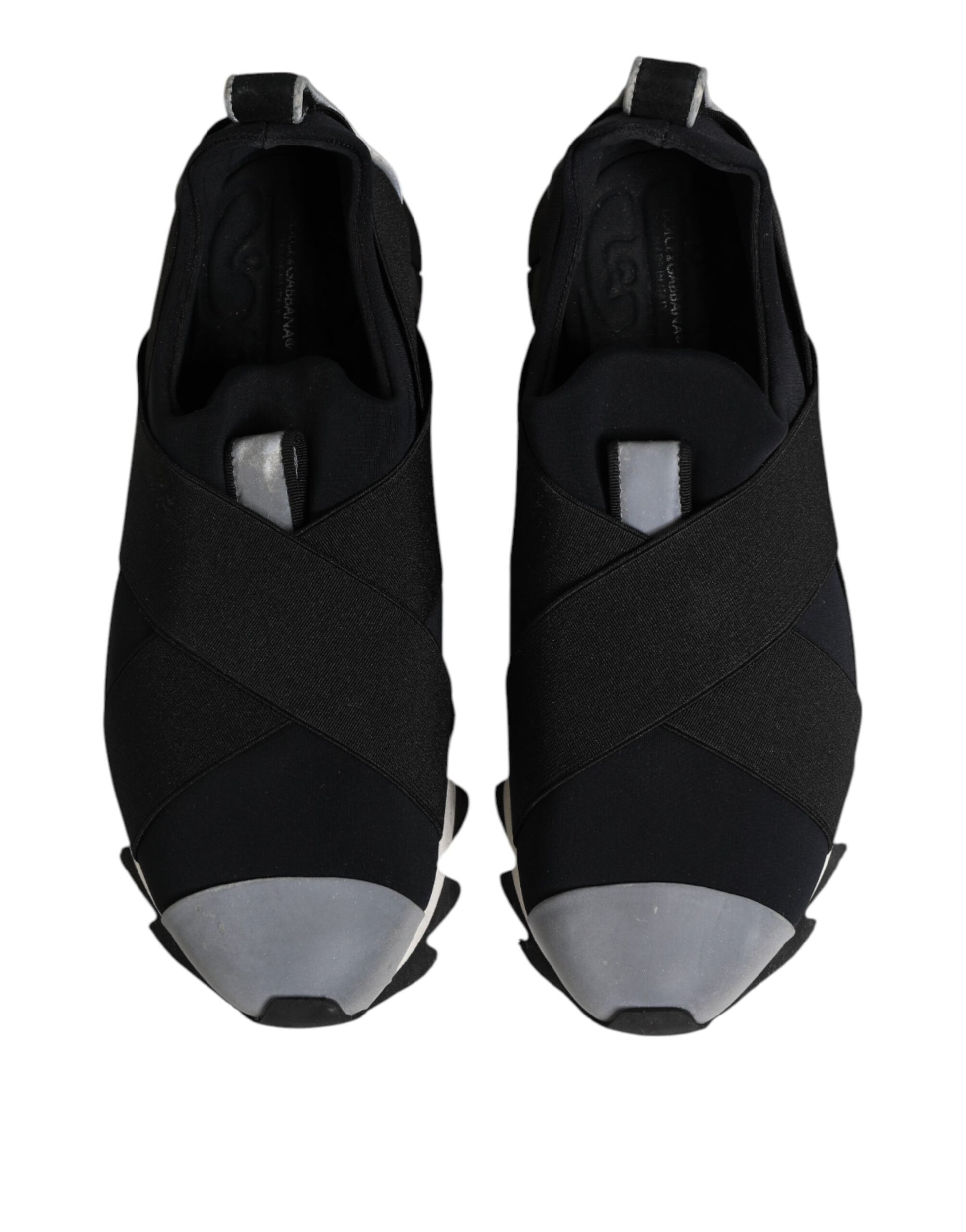 Black Neoprene Stretch Shark Sneakers Shoes
