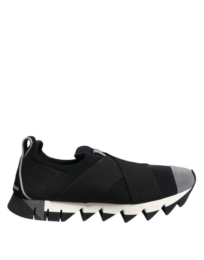 Black Neoprene Stretch Shark Sneakers Shoes