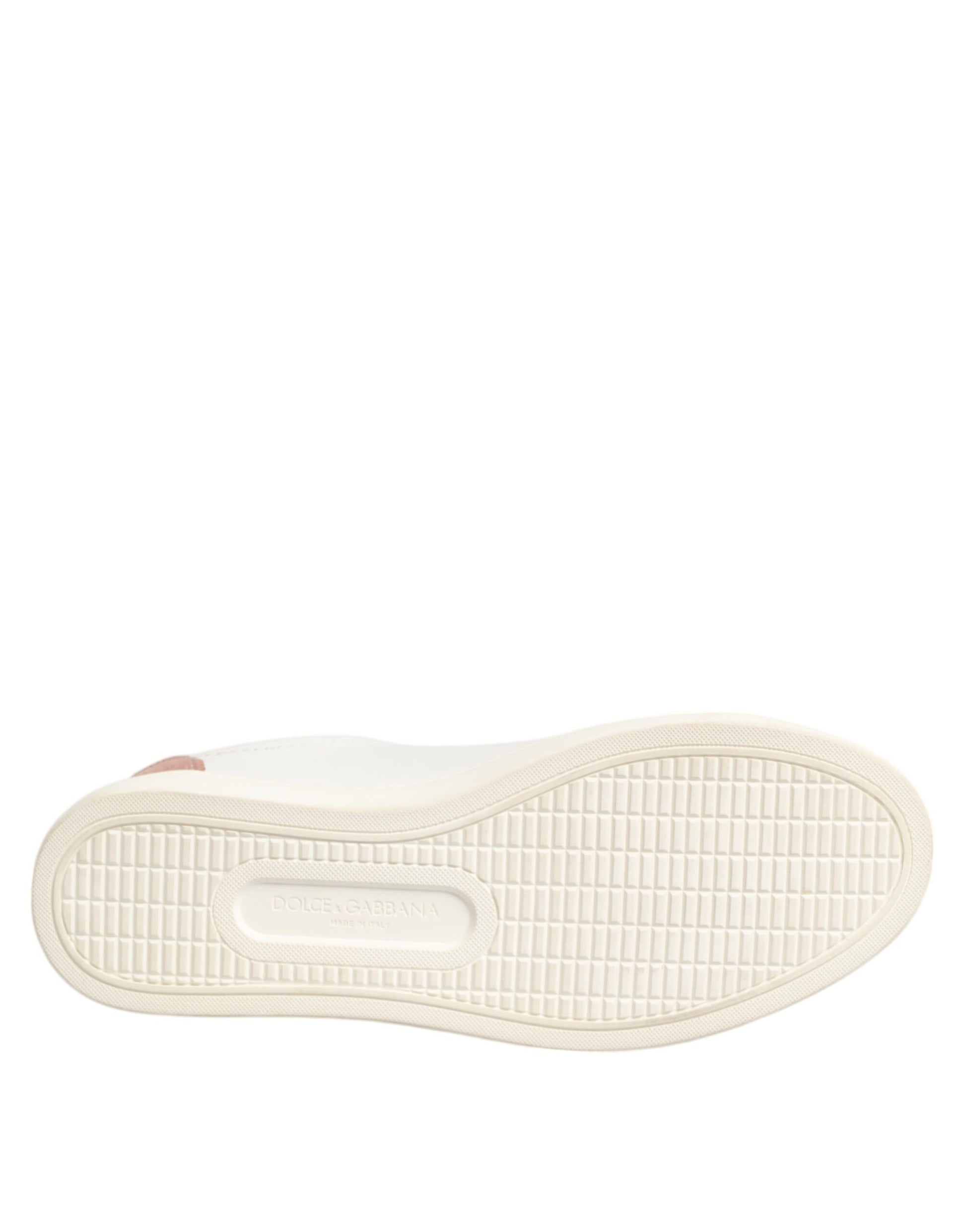 White Pink Leather Low Top Sneakers Shoes