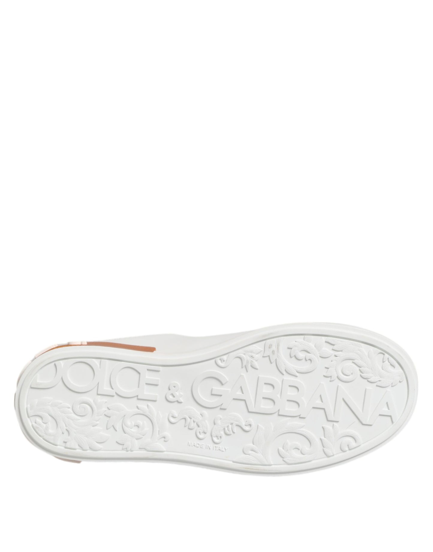 White Orange Leather Low Top Sneakers Shoes