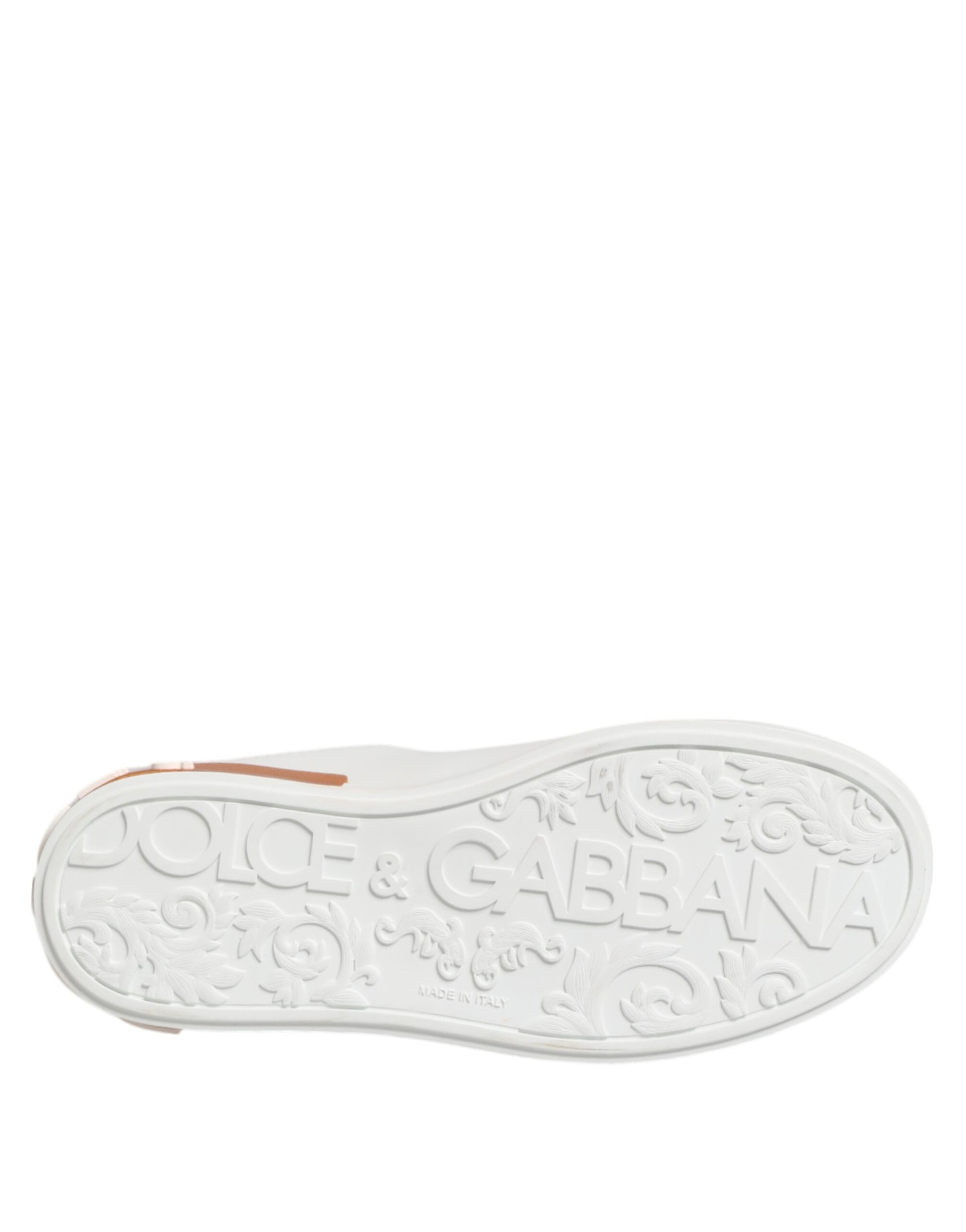 White Orange Leather Low Top Sneakers Shoes