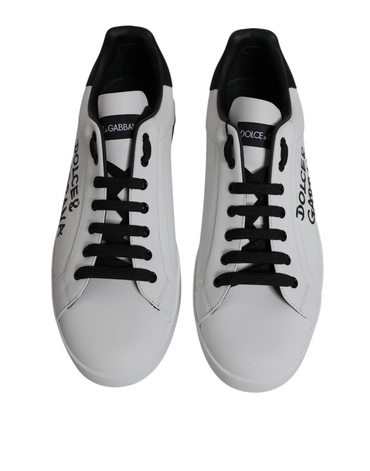 White Black Leather Portofino Sneaker