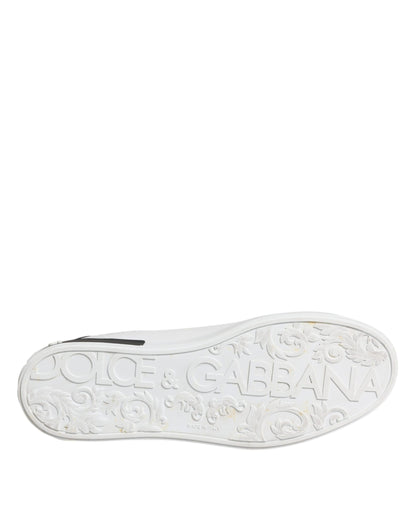 White Black Leather Portofino Sneaker