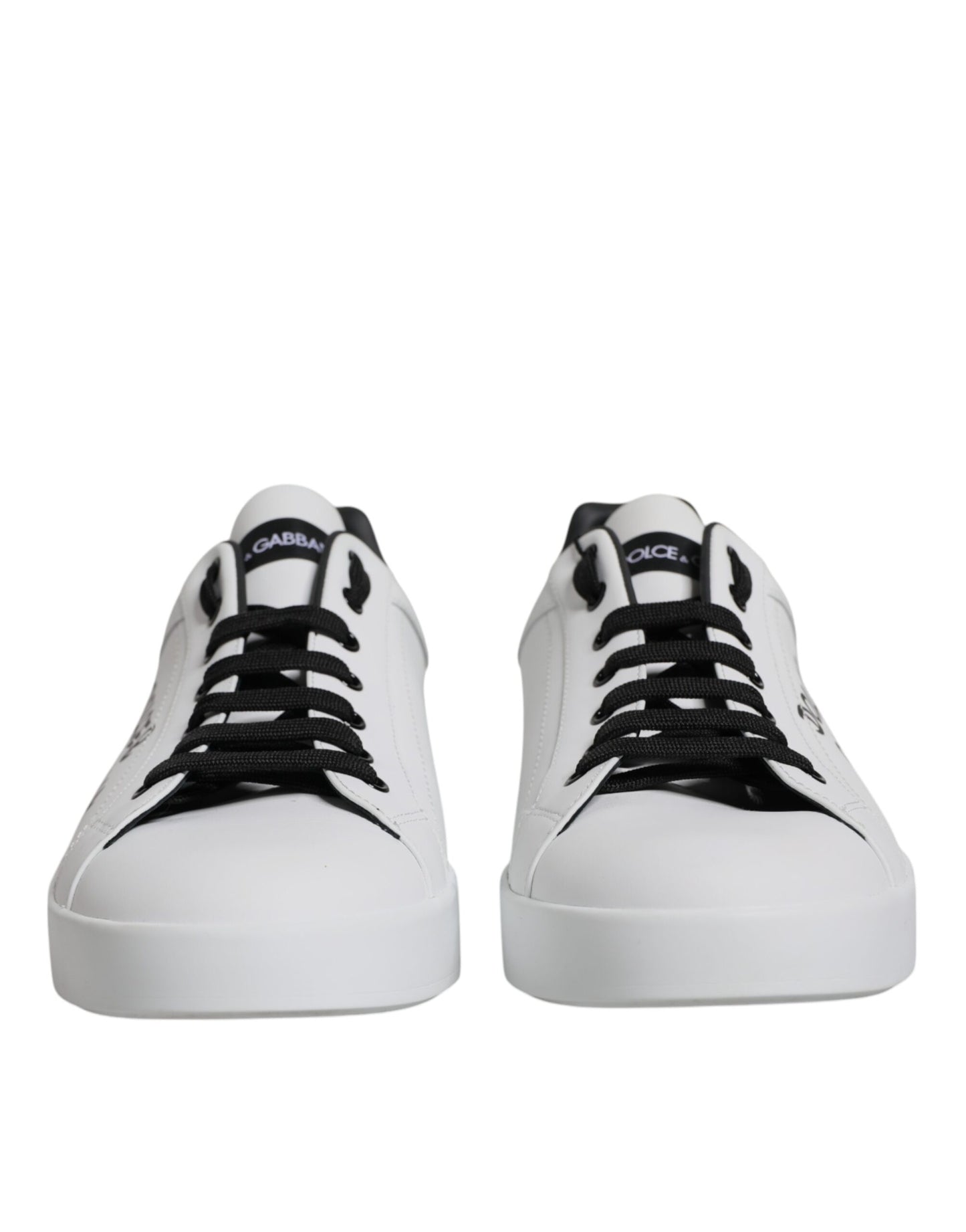 White Black Leather Portofino Sneaker