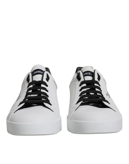White Black Leather Portofino Sneaker