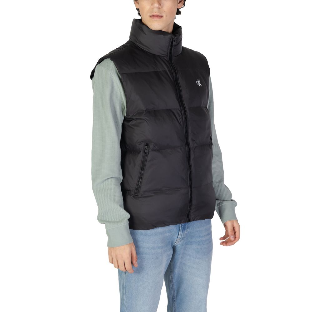 Black Polyamide Sleveless Jacket