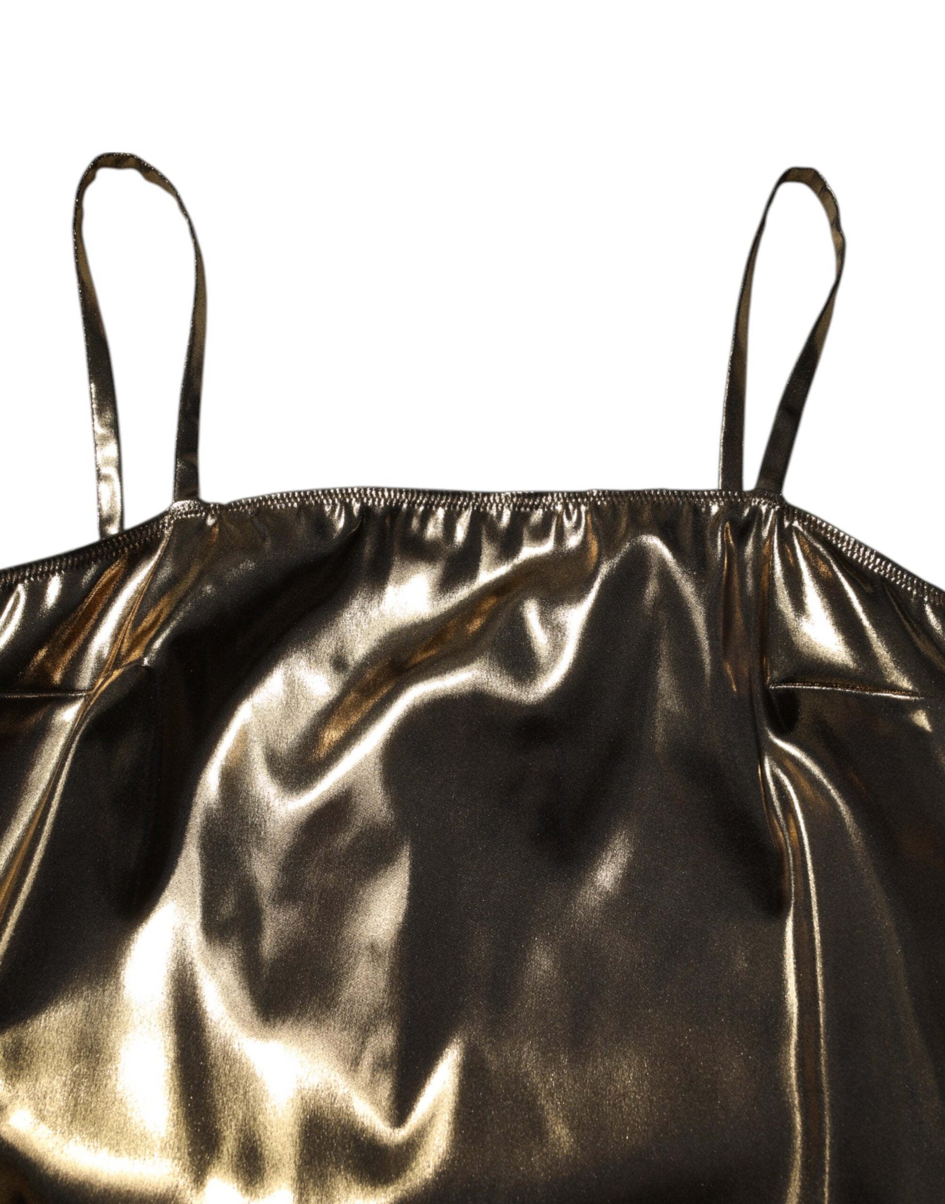 Metallic Gold Sleeveless A-line Mini Dress