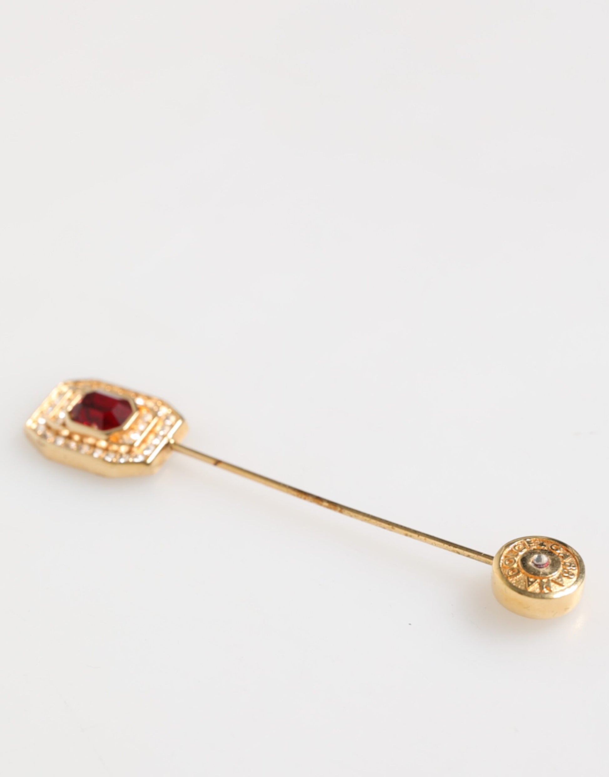 Rhinestone Embellished Sterling Silver Collar Brooch Pin