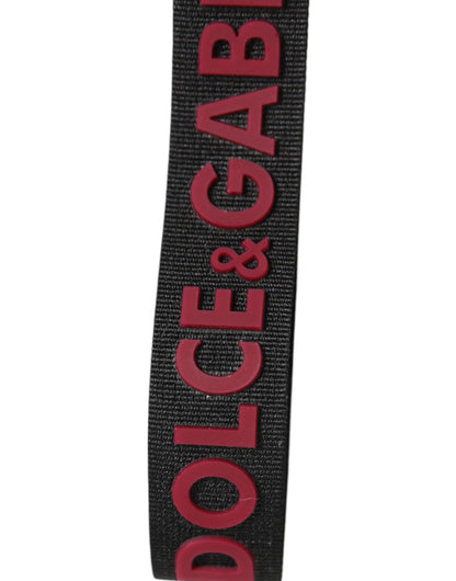 Black Red DG Logo Polyester Silver Men Keychain Keyring