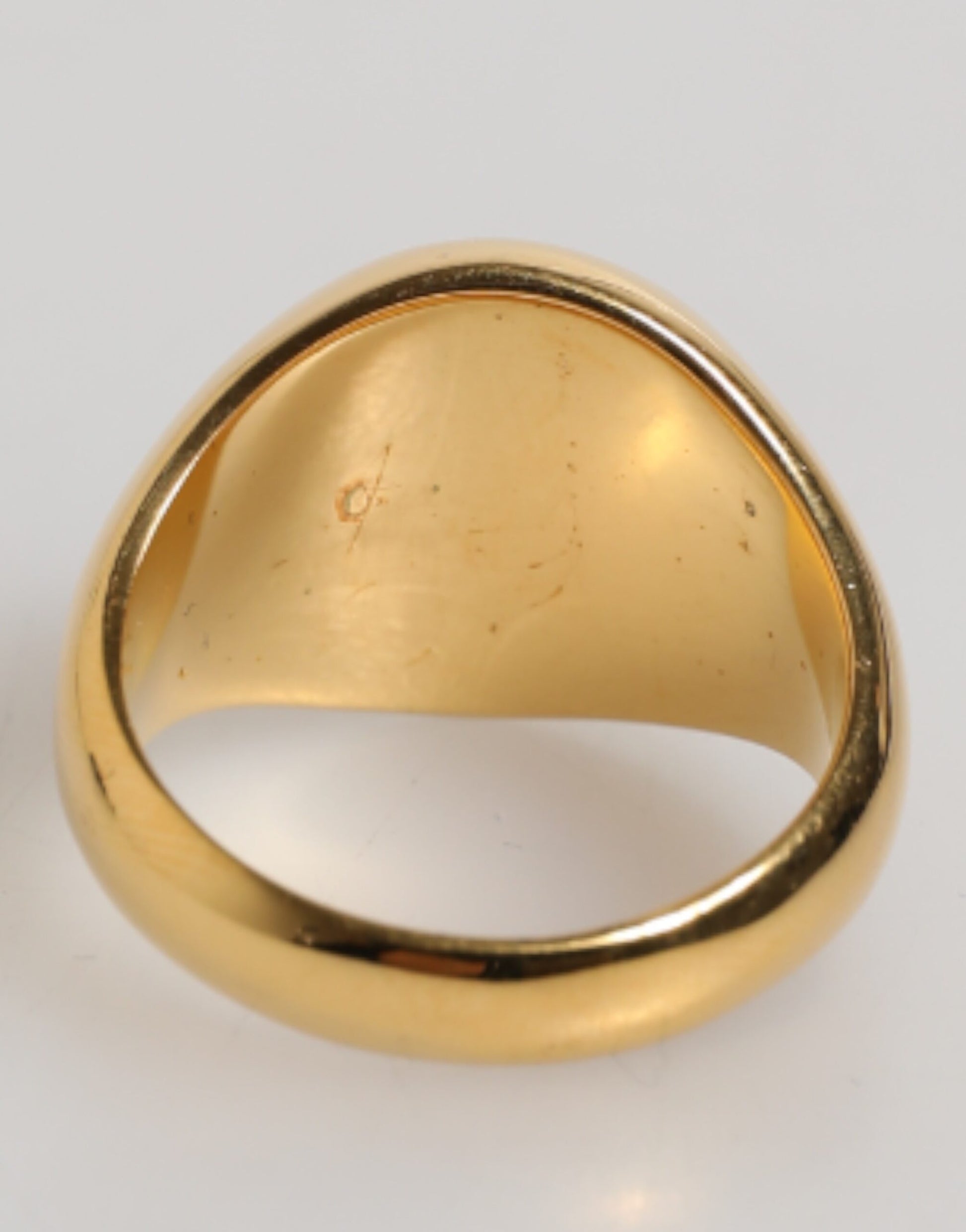 Gold Tone Real Brass Red DG Logo Men Ring