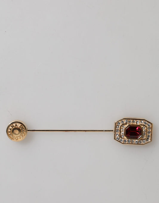 Rhinestone Embellished Sterling Silver Collar Brooch Pin