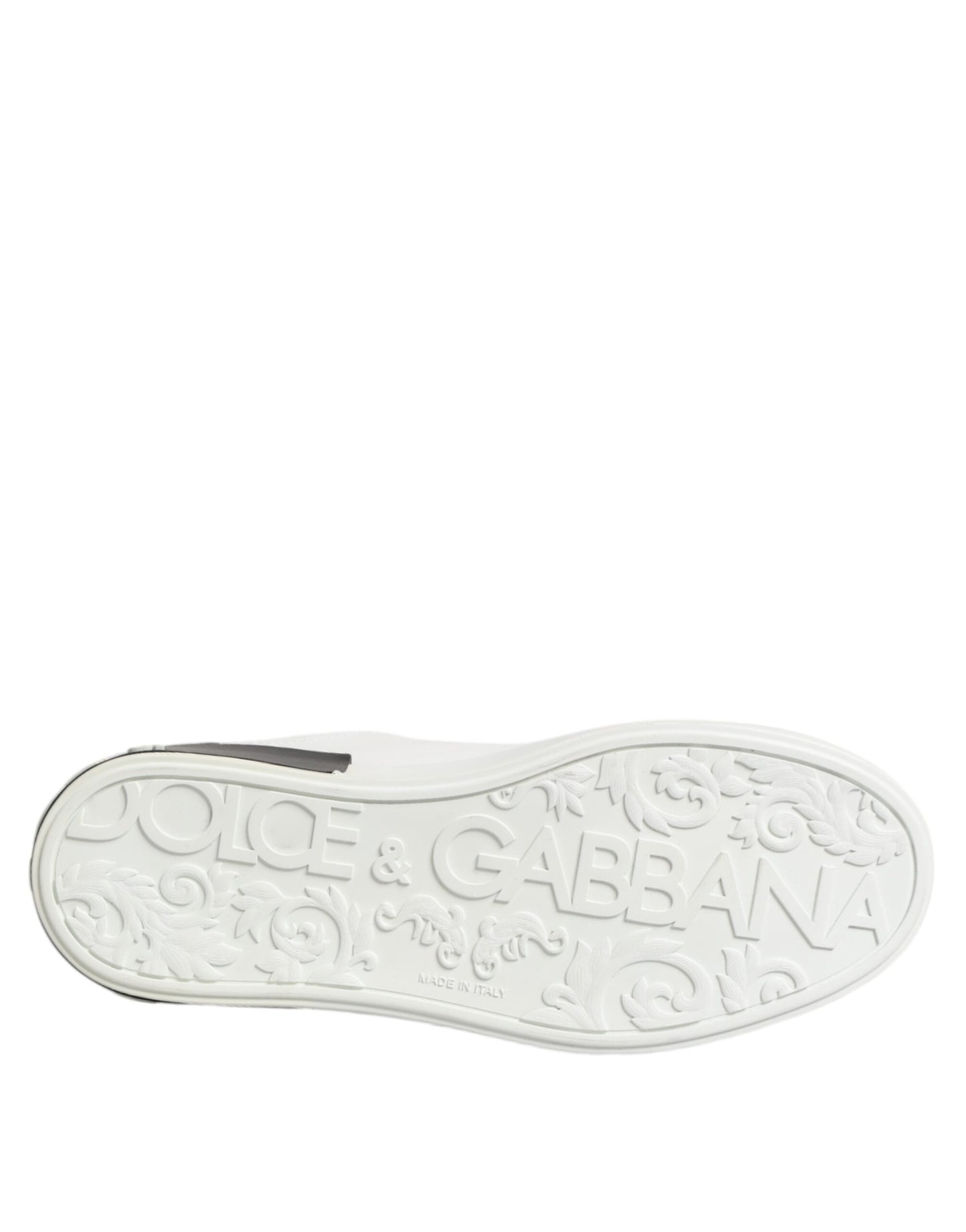 White Black Leather Portofino Sneaker Shoes