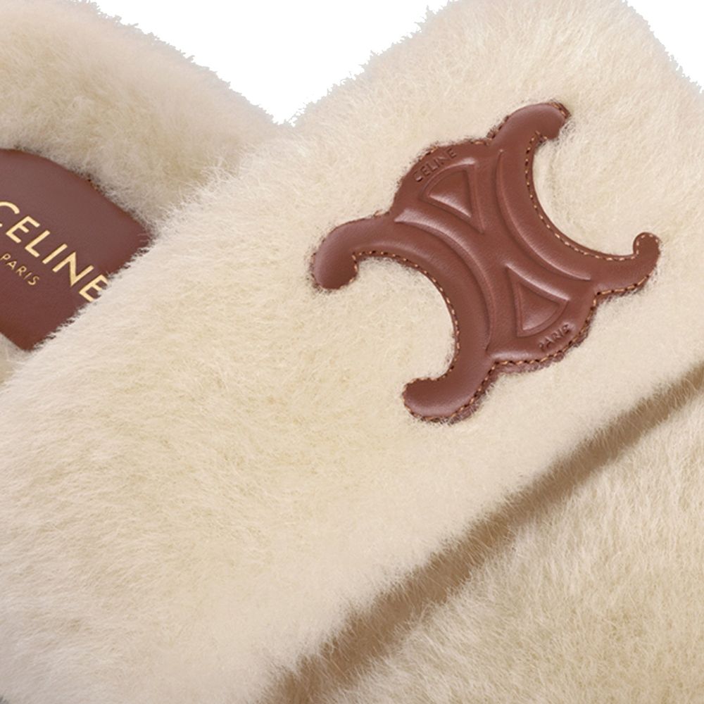 Fur Triomphe Shearling Slides