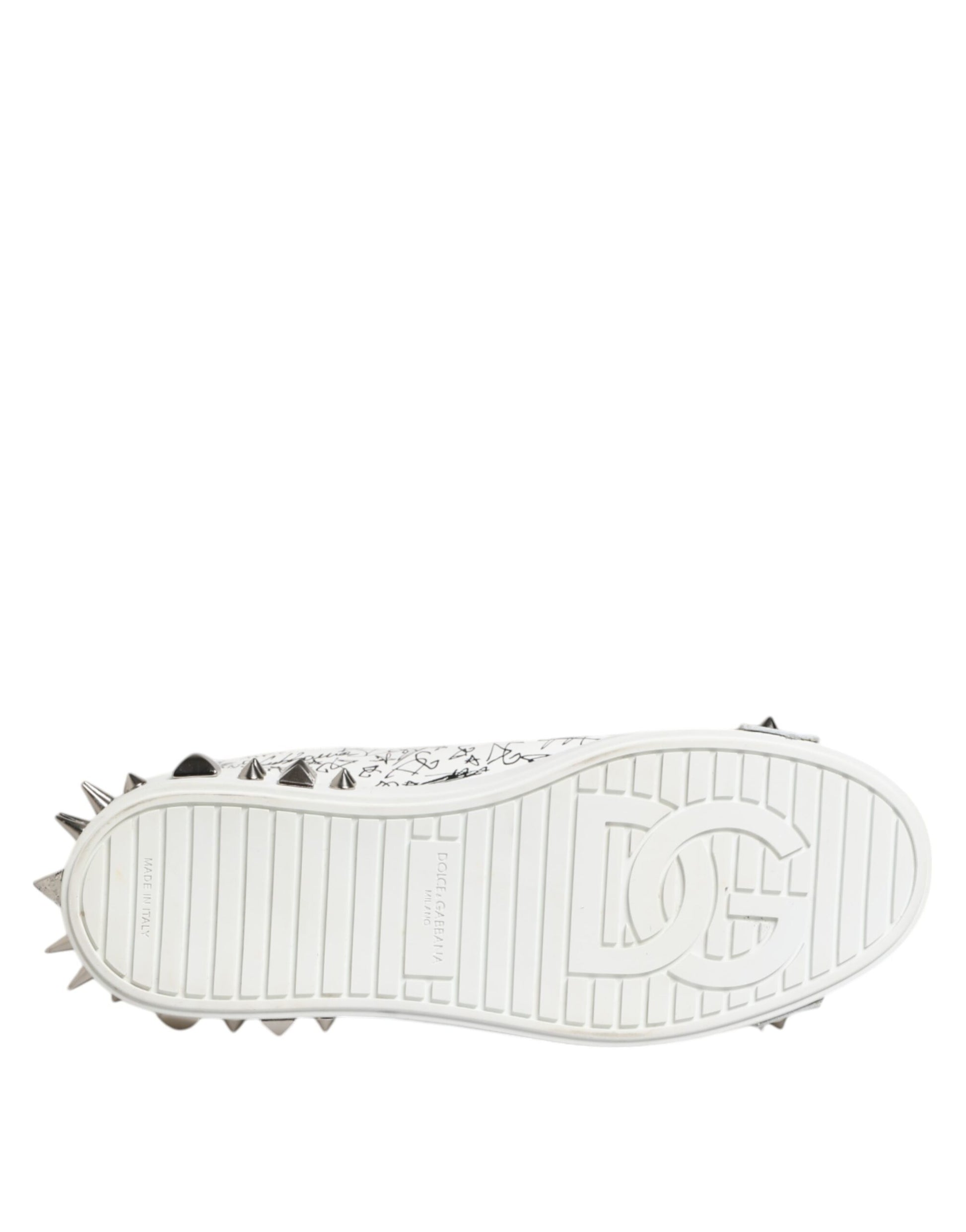 White Portofino Studded Men Sneakers Shoes
