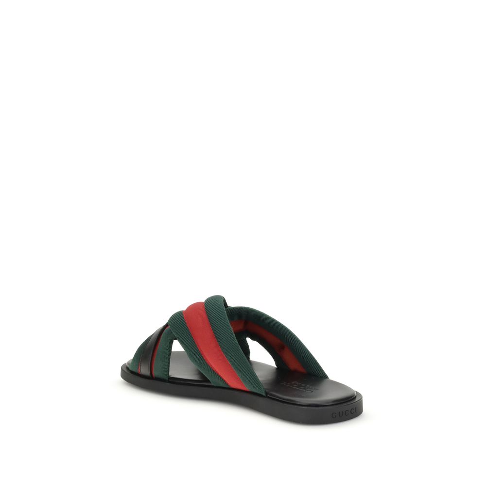 Web Sandals with Interlocking GG
