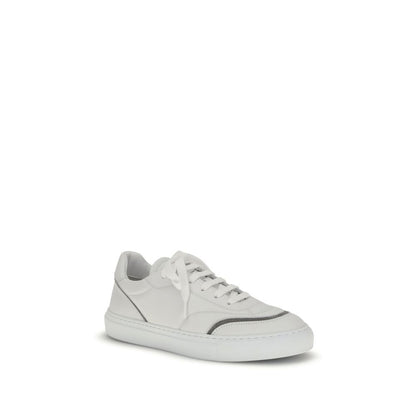 Leather Sneakers with Shiny Details