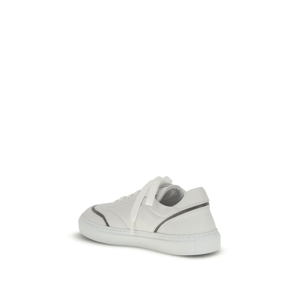 Leather Sneakers with Shiny Details