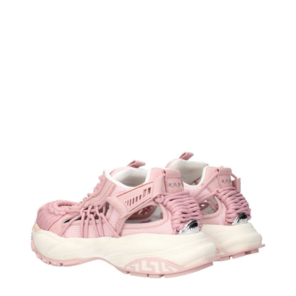 Pink Leather Chunky Sneakers