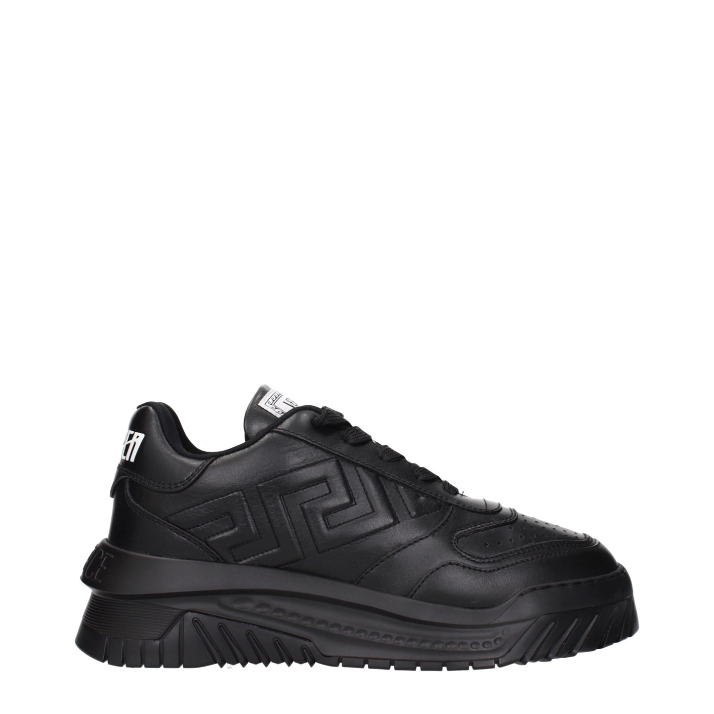 Black Leather Chunky Sneakers