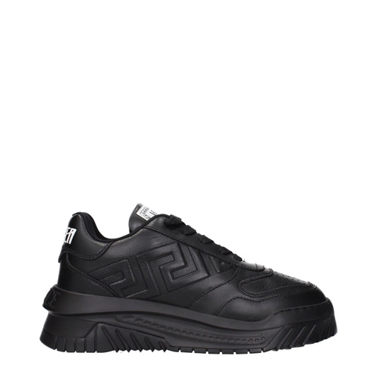 Black Leather Chunky Sneakers