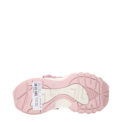 Pink Leather Chunky Sneakers