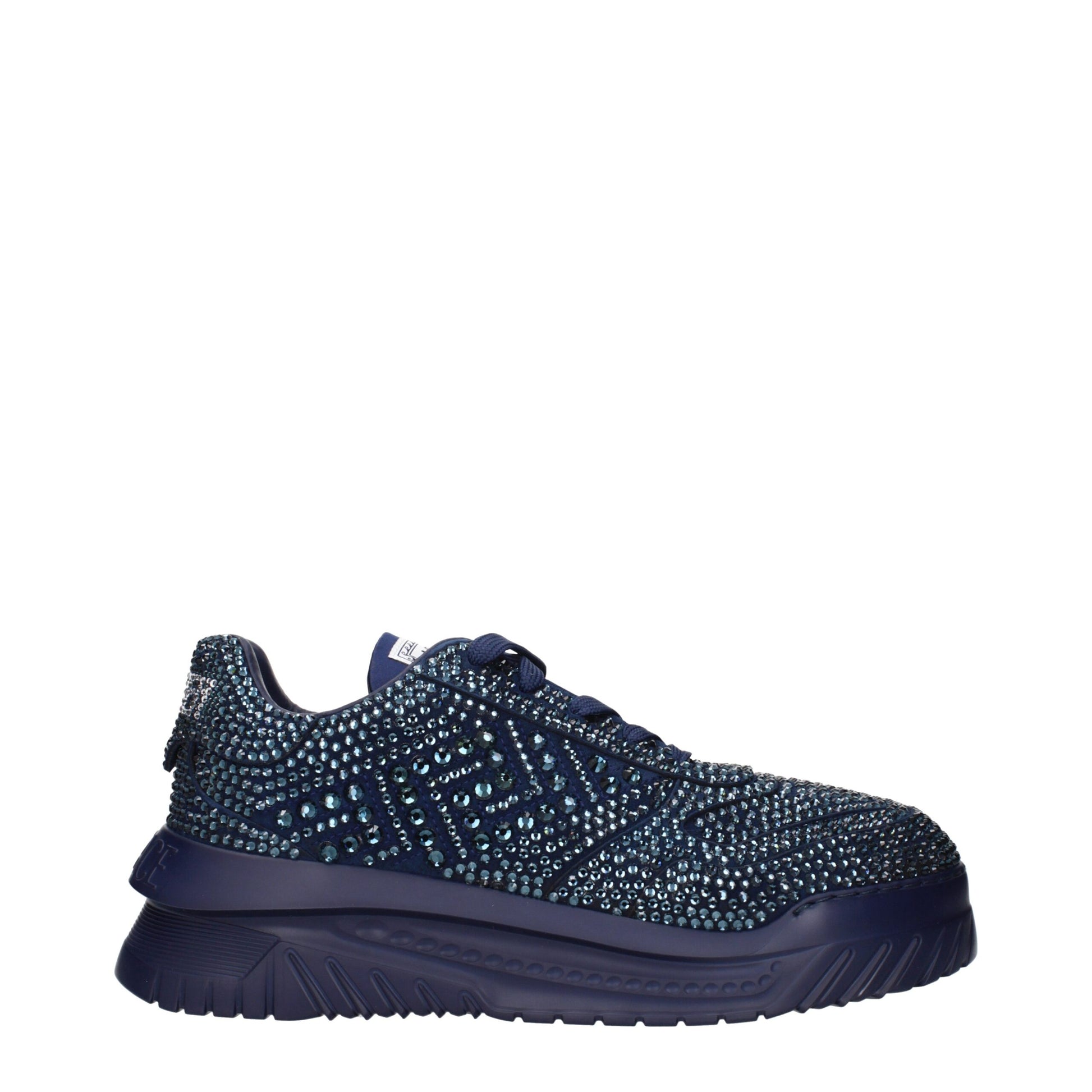 Blue Fabric Chunky Sneakers