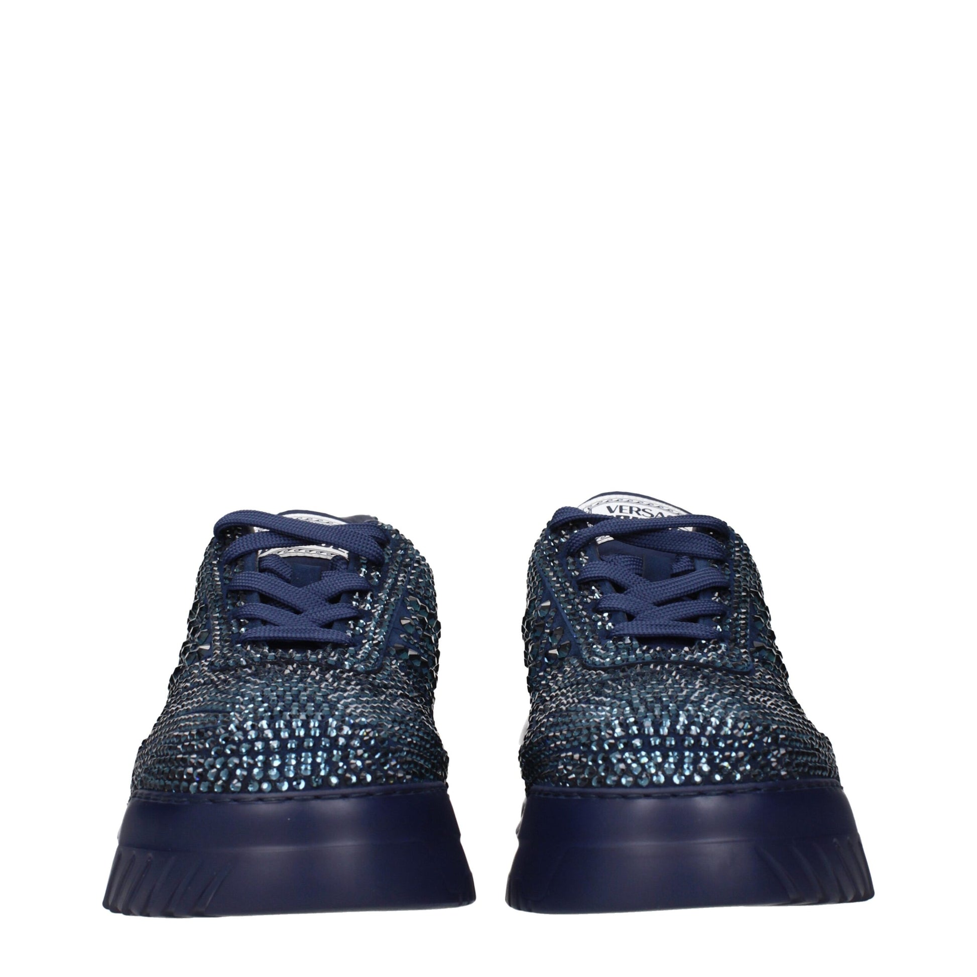 Blue Fabric Chunky Sneakers