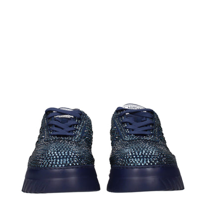Blue Fabric Chunky Sneakers