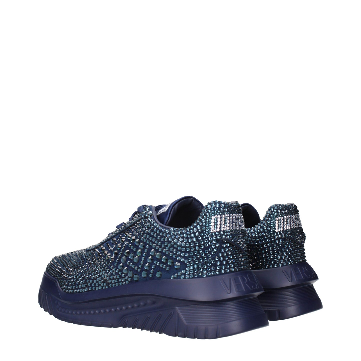 Blue Fabric Chunky Sneakers