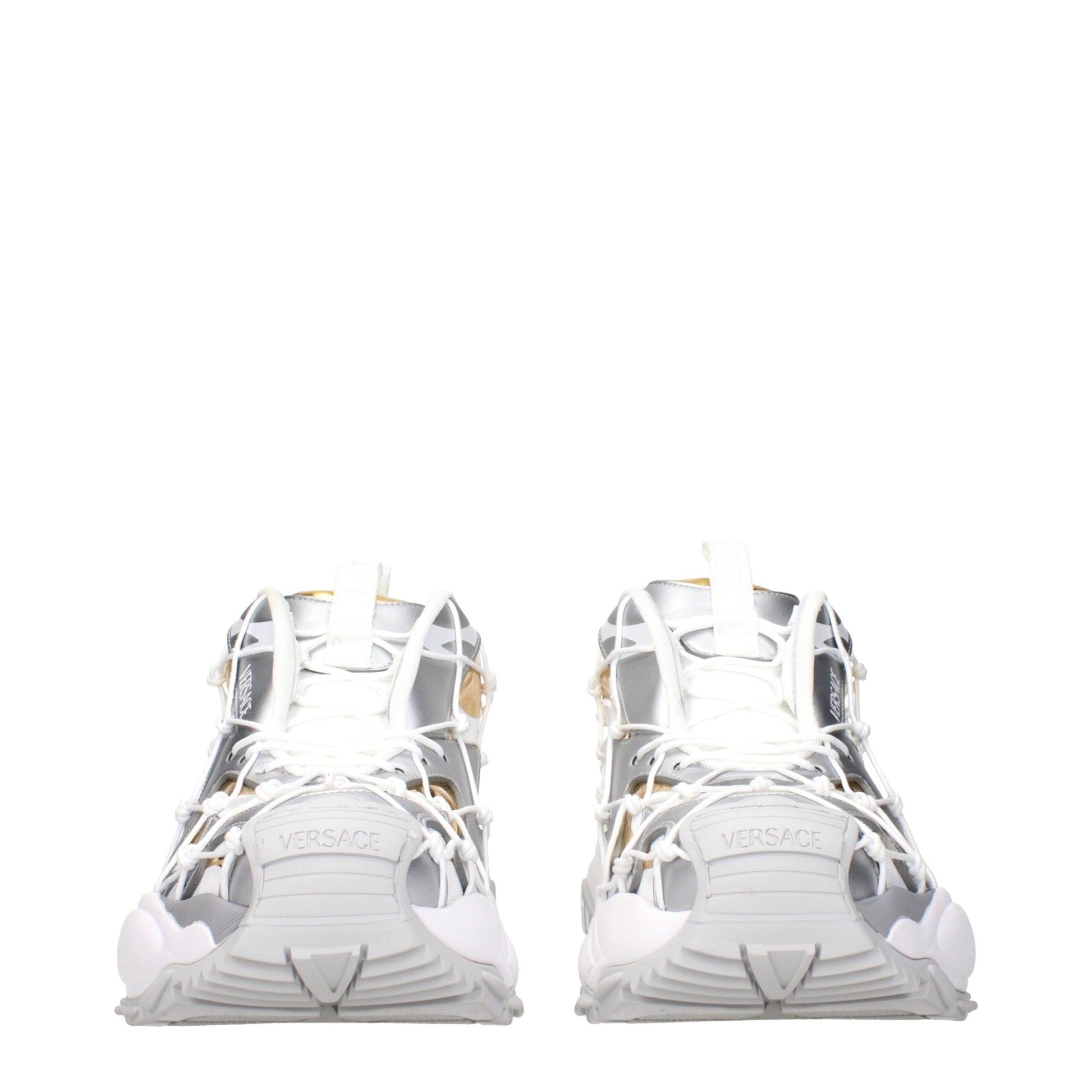 White Fabric Athletic Sneakers