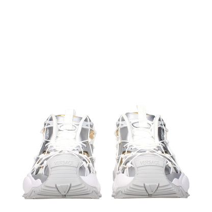 White Fabric Athletic Sneakers
