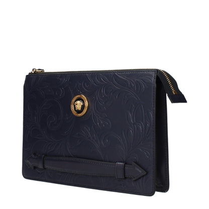 Blue Leather Clutch Bags