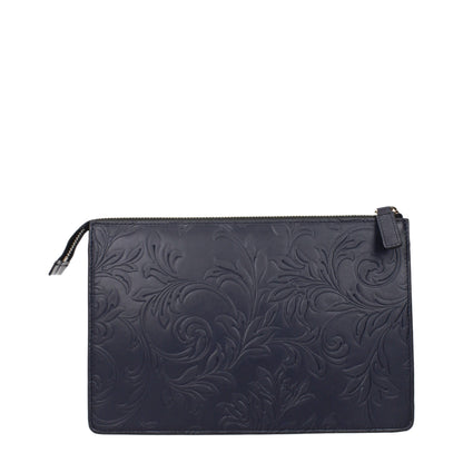 Blue Leather Clutch Bags