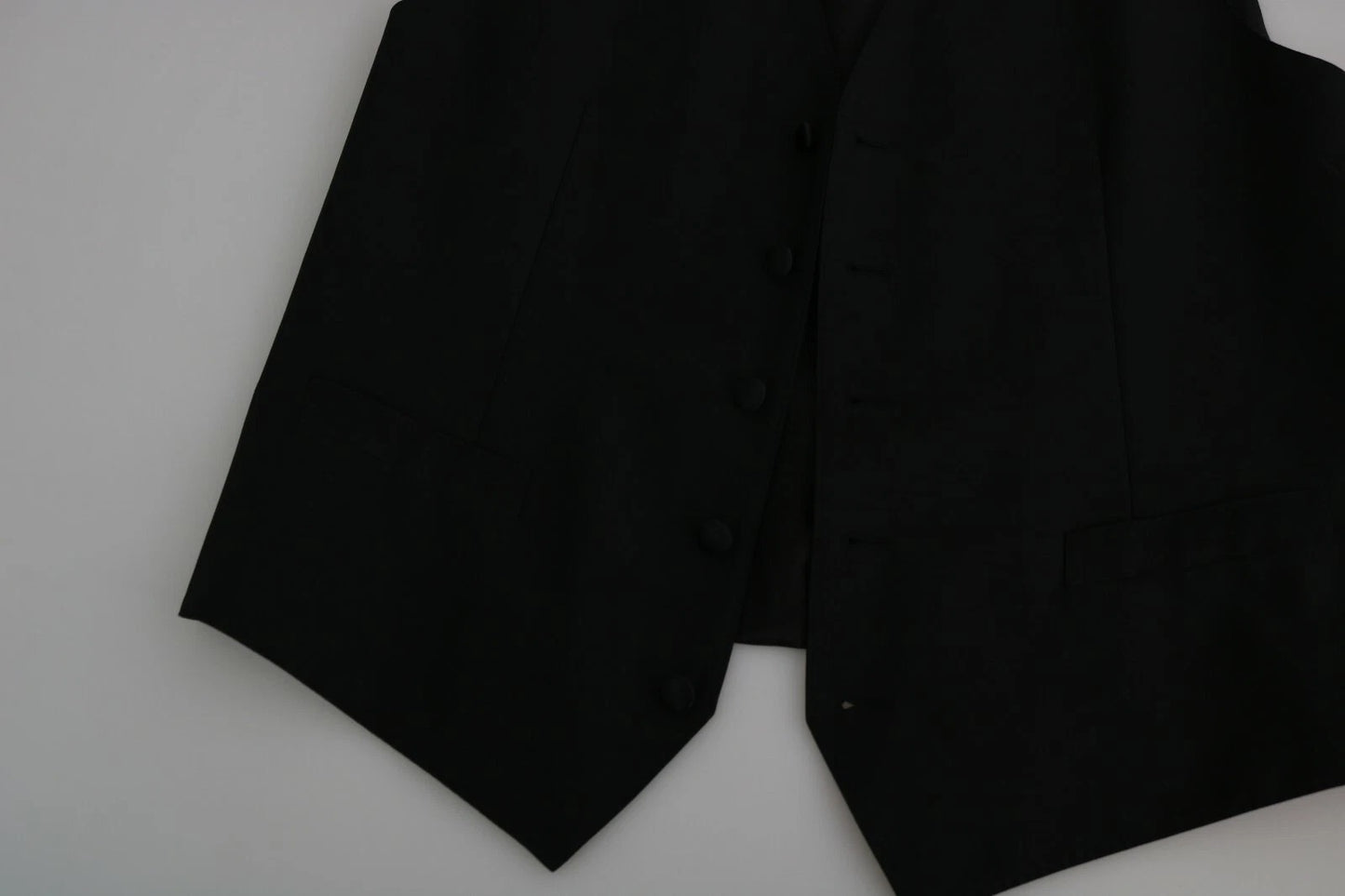 Black Wool Men Formal Waistcoat Vest