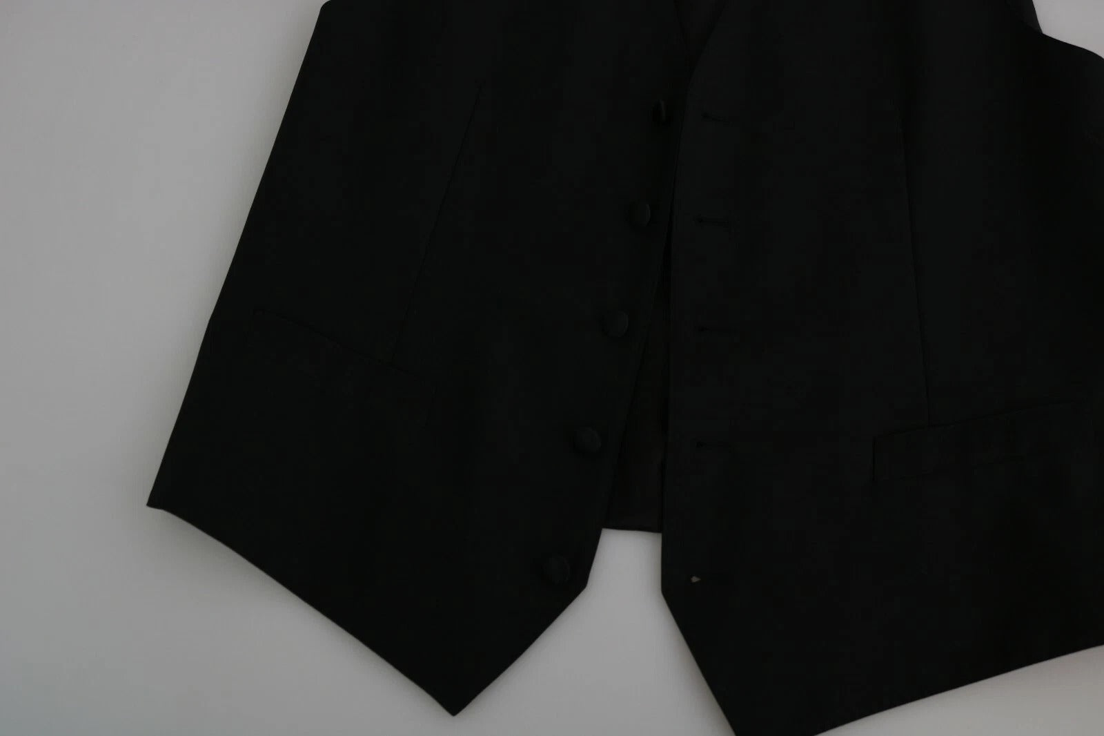 Black Wool Men Formal Waistcoat Vest