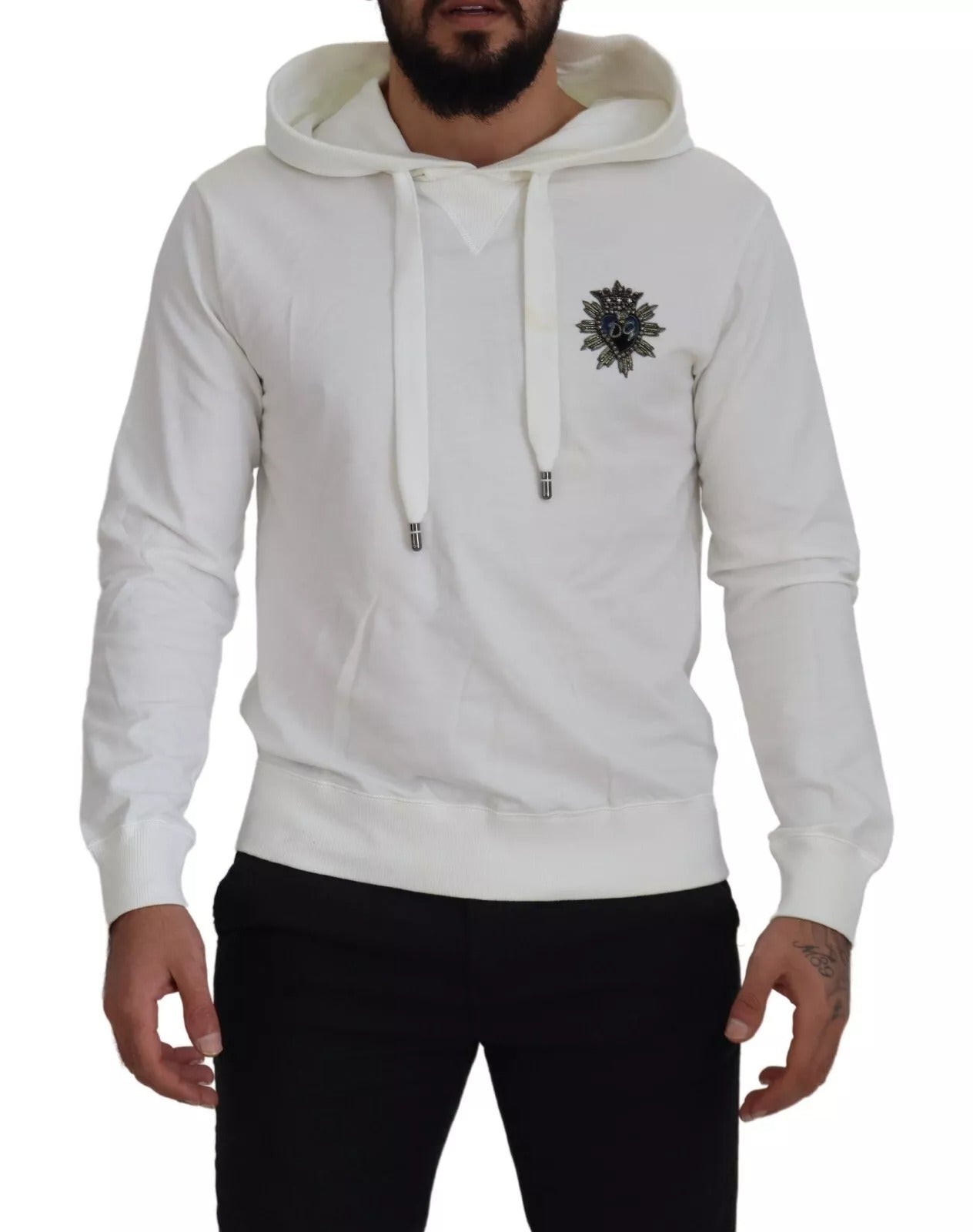 Sudadera blanca con capucha de algodón Sweater