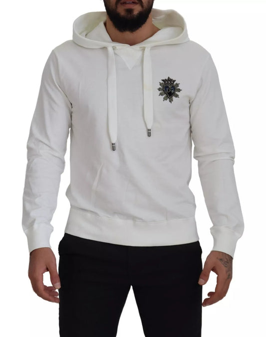 Sudadera blanca con capucha de algodón Sweater