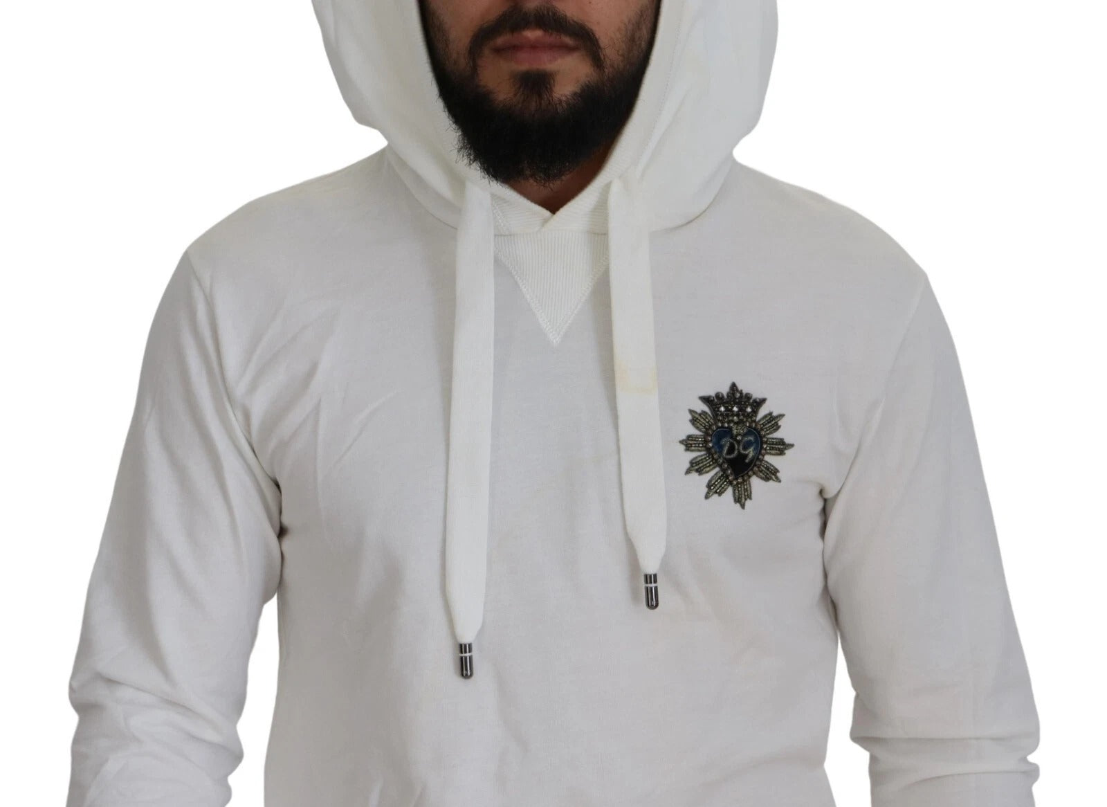 Sudadera blanca con capucha de algodón Sweater