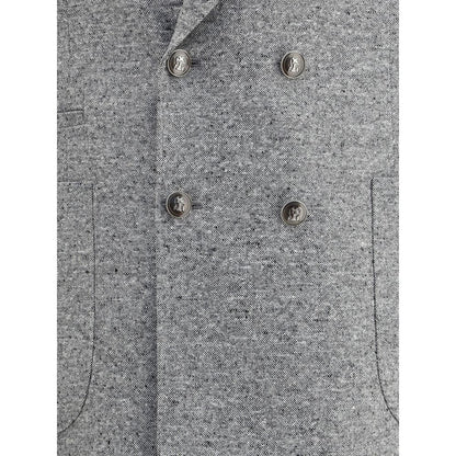 Wool and cashmere buttoned grisaille Suit