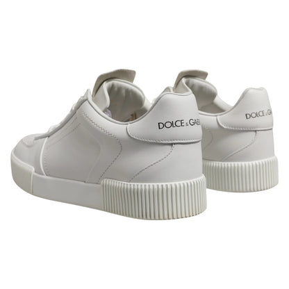 White Miami Leather Low Top Men Sneakers Shoes
