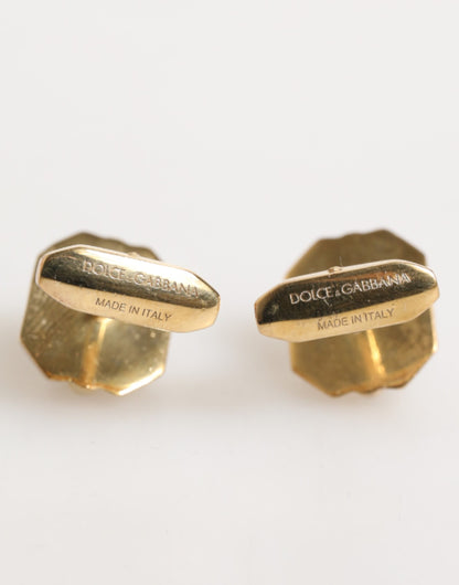 Emerald Green Crystal Gold Tone 925 Sterling Accessory Cufflink