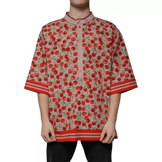 Camisa Casual Abotonada Nylon Cereza Beige