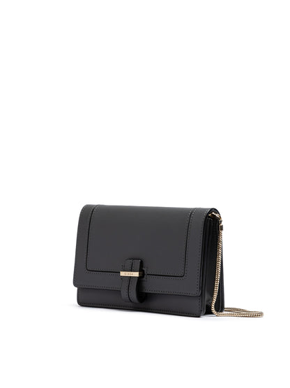 Dark Grey Leather Clutch Bag