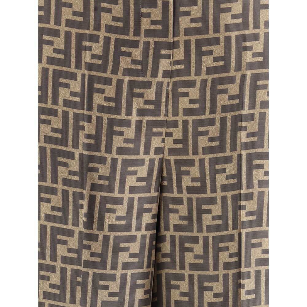 Monogram pattern silk Pants