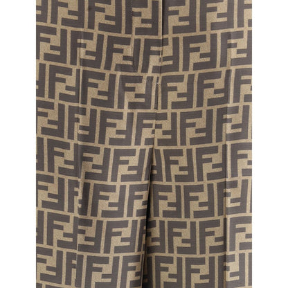 Monogram pattern silk Pants