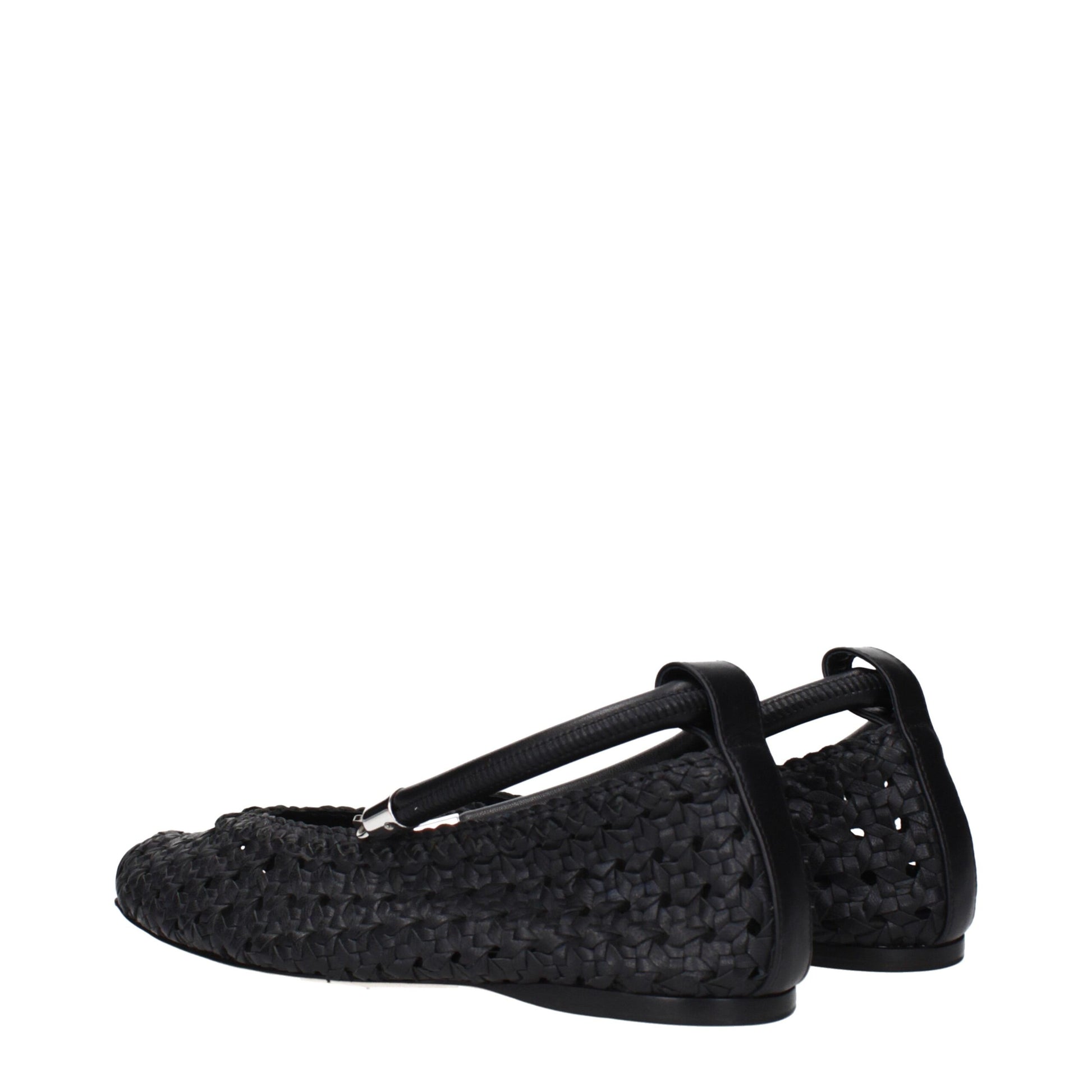 Black Leather Ballet Flats