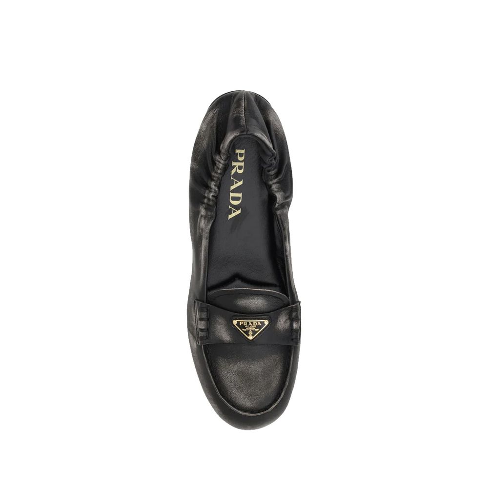 Vintage-effect Leather Loafers