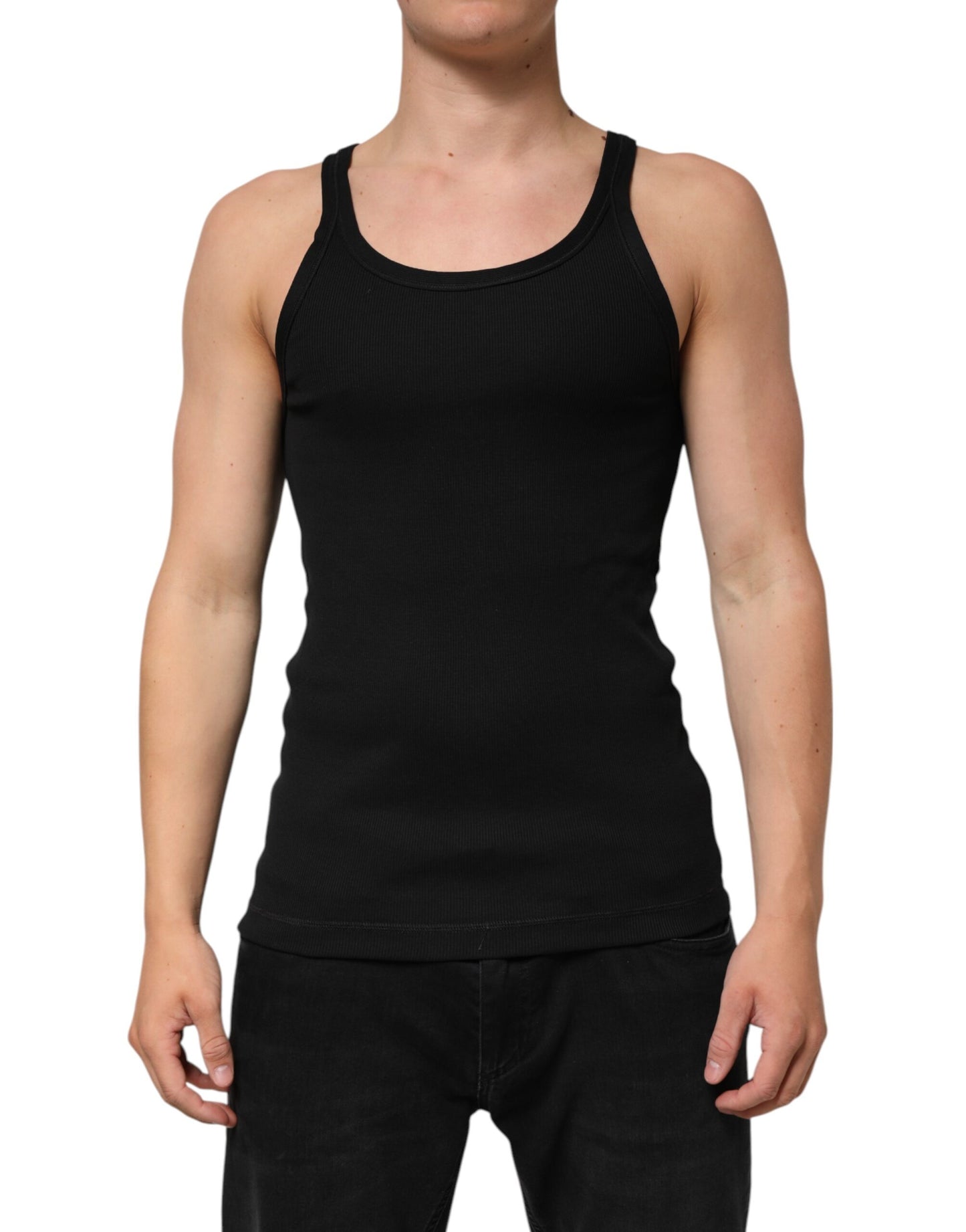 Camiseta de tirantes negra sin mangas para hombre