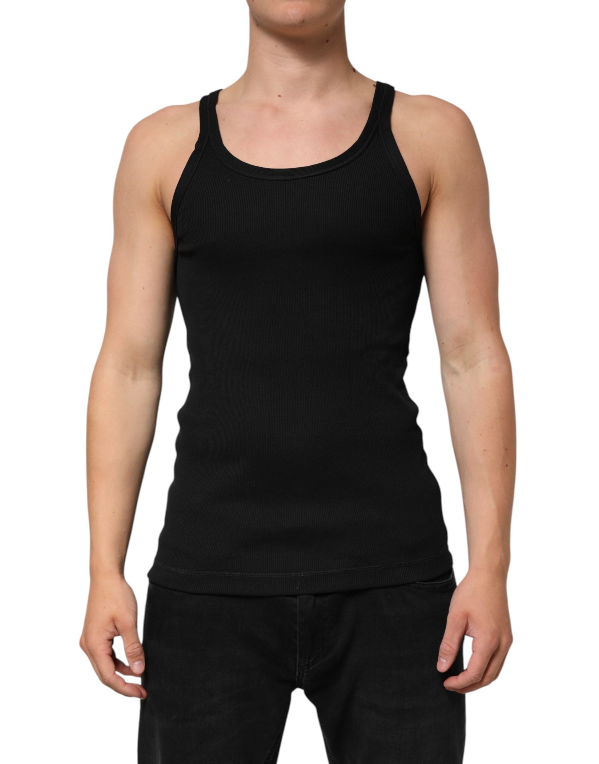 Camiseta de tirantes negra sin mangas para hombre