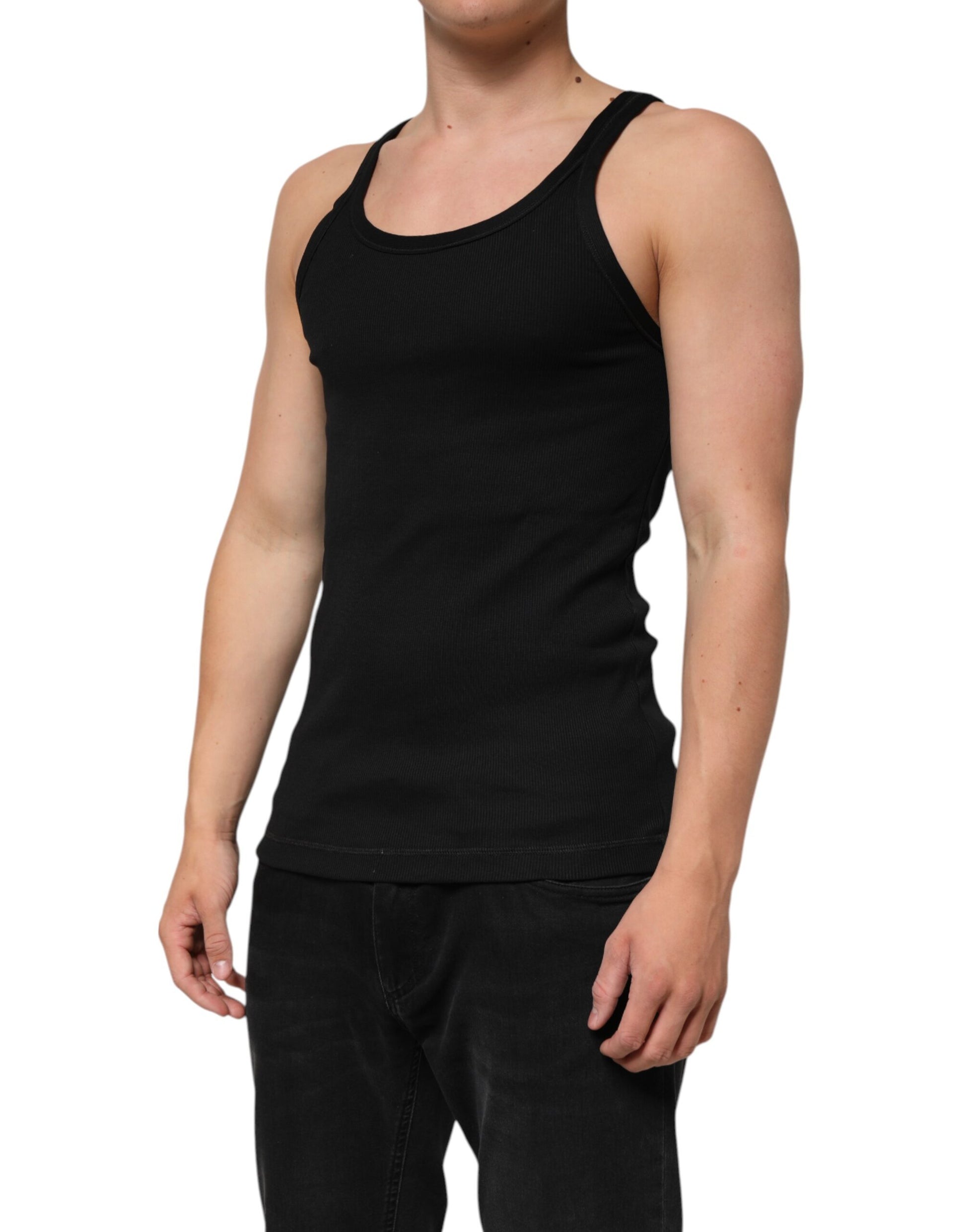 Camiseta de tirantes negra sin mangas para hombre